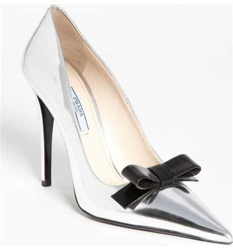 prada pointy toe pump white